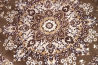 丸いイラン製の機械織りカーペット茶色99002