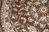 丸いイラン製の機械織りカーペット茶色99002