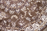 丸いイラン製の機械織りカーペット茶色99002