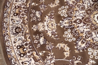 丸いイラン製の機械織りカーペット茶色99002