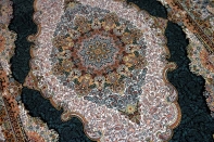 最高級機械織りペルシャカーペットメダリオン紺色990078E