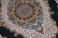 最高級機械織りペルシャカーペットメダリオン紺色990078E