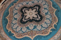 最高級機械織りペルシャカーペット丸い形ブルー990085L