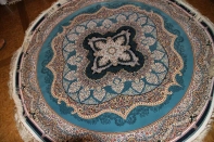 最高級機械織りペルシャカーペット丸い形ブルー990085L