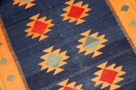 キリムの玄関マットイラン輸入ブルー色46515