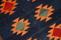 キリムの玄関マットイラン輸入ブルー色46515