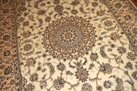 ペルシャリビング絨毯の6帖、明るい色彩メダリオン59034