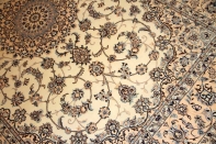 ペルシャリビング絨毯の6帖、明るい色彩メダリオン59034