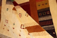高品質のメリノウールの手織りギャッベ、フワフワリビングじゅうたん18106