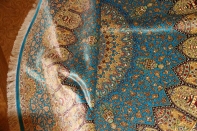 絨毯丸い、最高級手織りペルシャ絨毯円形絹60001