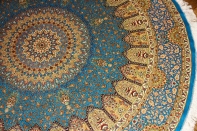 絨毯丸い、最高級手織りペルシャ絨毯円形絹60001