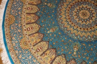 絨毯丸い、最高級手織りペルシャ絨毯円形絹60001