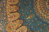 絨毯丸い、最高級手織りペルシャ絨毯円形絹60001