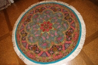 最高級クムシルクの円形とても華やかな色彩60003