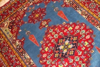 イラン製ペルシャ絨毯マシャード産ラグサイズブルー色26689