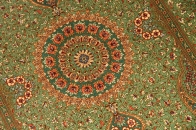 高級シルクの手織りペルシャ絨毯綺麗なグリーン色56089