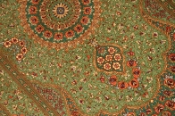 高級シルクの手織りペルシャ絨毯綺麗なグリーン色56089