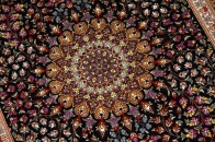 て作り玄関マットのシルクペルシャ絨毯メダリオン56051