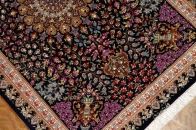 て作り玄関マットのシルクペルシャ絨毯メダリオン56051