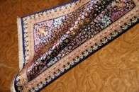 て作り玄関マットのシルクペルシャ絨毯メダリオン56051