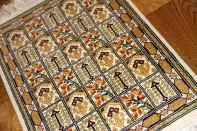 ミニシルク手織りペルシャカーペット47003