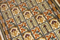 ミニシルク手織りペルシャカーペット47003