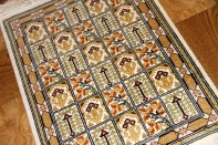 ミニシルク手織りペルシャカーペット47003