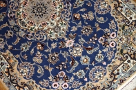 あこがれの色彩ナインブルー玄関マット手織りペルシャ絨毯21186