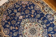 あこがれの色彩ナインブルー玄関マット手織りペルシャ絨毯21186
