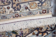 あこがれの色彩ナインブルー玄関マット手織りペルシャ絨毯21186