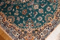 エメラルドグリーン高級ペルシャナイン玄関マット21191