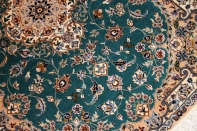 エメラルドグリーン高級ペルシャナイン玄関マット21191