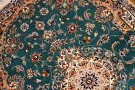 エメラルドグリーン高級ペルシャナイン玄関マット21191