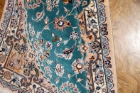 エメラルドグリーン高級ペルシャナイン玄関マット21191