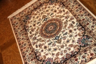 高級ペルシャ絨毯ナイン玄関マットベージュ色138381