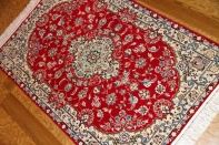 高級手織りペルシャ絨毯ナイン玄関マット赤い21126