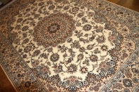 リビングペルシャ絨毯手織りナイン産地メダリオン59032