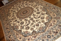 リビングペルシャ絨毯手織りナイン産地メダリオン59032