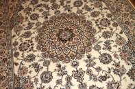 リビングペルシャ絨毯手織りナイン産地メダリオン59032