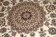 リビングペルシャ絨毯手織りナイン産地メダリオン59032