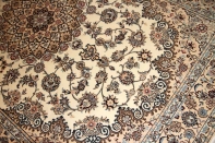 リビングペルシャ絨毯手織りナイン産地メダリオン59032