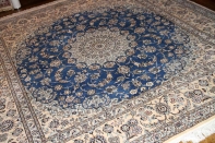 憧れのナインブルー正方形リビングペルシャ絨毯286000