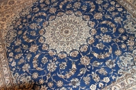 憧れのナインブルー正方形リビングペルシャ絨毯286000