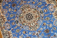 ナインブルー憧れの色彩ペルシャ玄関絨毯21192