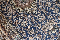 ブルーカーペットのナイン産地ハンドメイドペルシャ絨毯3276