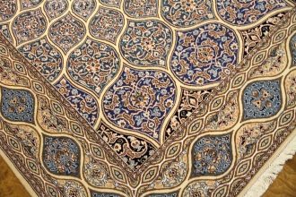 高級ペルシャ絨毯ナインゴンバディーペルシャブルー2415441