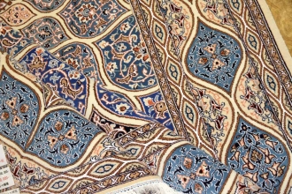 高級ペルシャ絨毯ナインゴンバディーペルシャブルー2415441