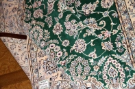リビング手織りペルシャ絨毯メダリオングリーンナイン産59026