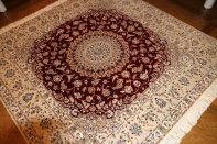 高品質赤い色ペルシャ絨毯ハビビアン工房57034