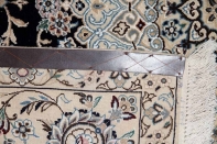 ペルシャ絨毯正方形ナインリビングシックな色彩の紺色58090